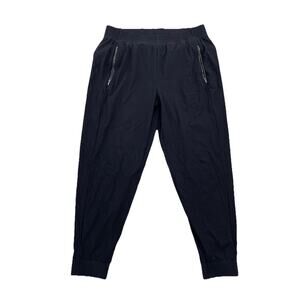 Athleta Cosmic Jogger Medium Black Zipper Pockets 27" Inseam Women Sz M 58-17